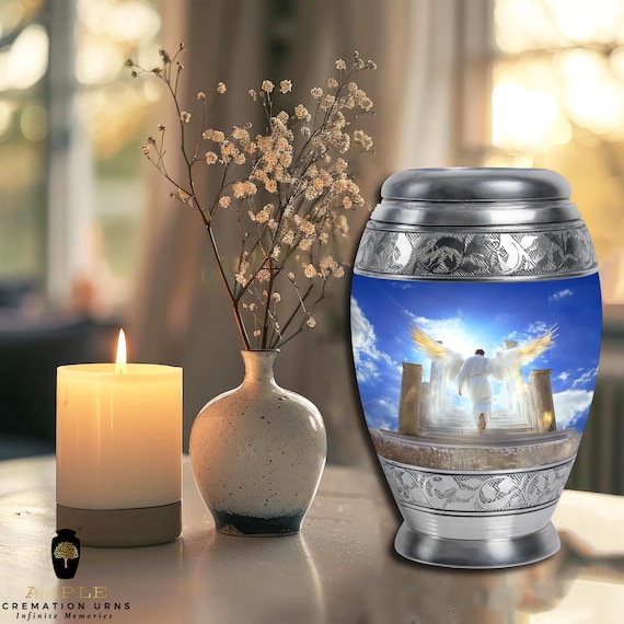 Ample Cremation Urns Aluminium Cremation Vessel with Elegant Handcrafted Design for Honoring Loved Ones’ Final Resting Place