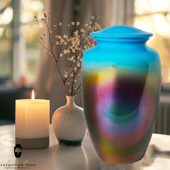 Meena Coated Aluminum Cremation Urn – Large (220 cu in), Engravable