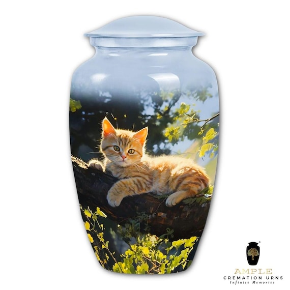 Ample Cremation Urns Aluminium Cremation Vessel with Elegant Handcrafted Design for Honoring Loved Ones’ Final Resting Place