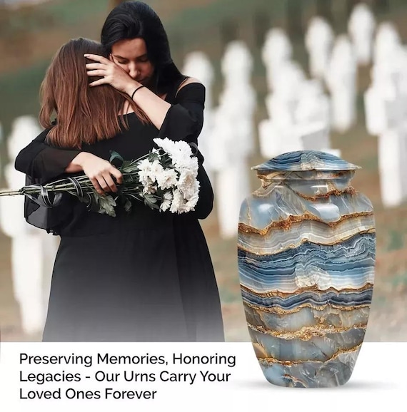 Handcrafted Aluminum Memorial Urn – Artisan Meena Coating, Large & Keepsake Sizes