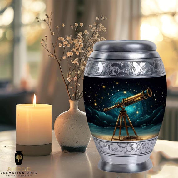 Ample Cremation Urns Aluminium Cremation Vessel with Elegant Handcrafted Design for Honoring Loved Ones’ Final Resting Place