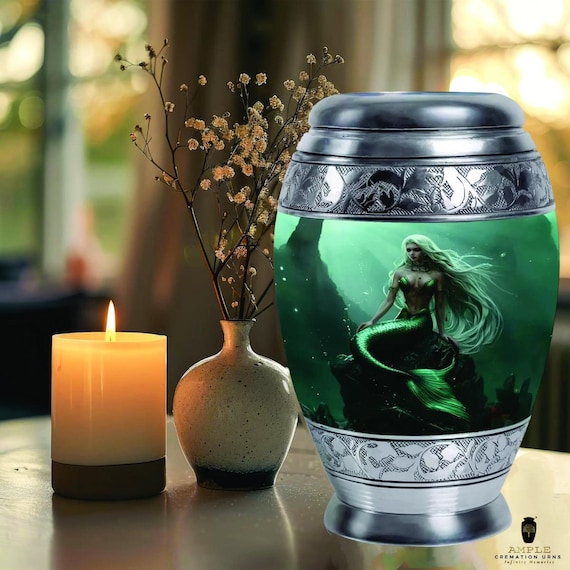 Meena Coated Aluminum Cremation Urn for Adult Ashes