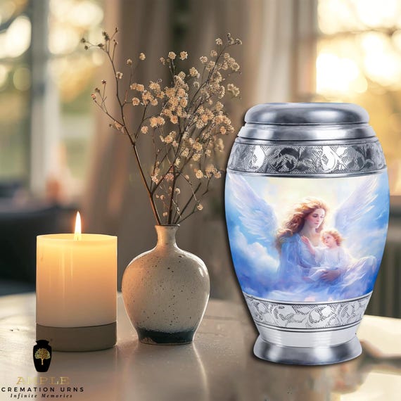 Ample Cremation Urns Aluminium Cremation Vessel with Elegant Handcrafted Design for Honoring Loved Ones’ Final Resting Place