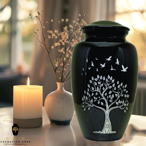 Handcrafted Meena-Coated Cremation Urn – Large (220 Cu), Keepsake (3 Cu)