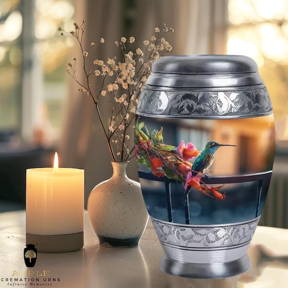 Handcrafted Aluminum Cremation Urn – Large Memorial, Meena Coating
