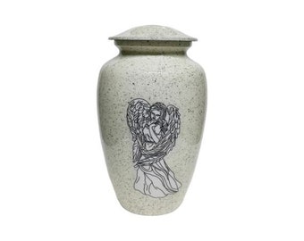 Ample Cremation Urn-Guardian Angel’s Embrace: Serenity Metal Urn-Urn for Human Ashes-Decorative Urn-Burial Urn-Urn for Infant-Urn for Adults