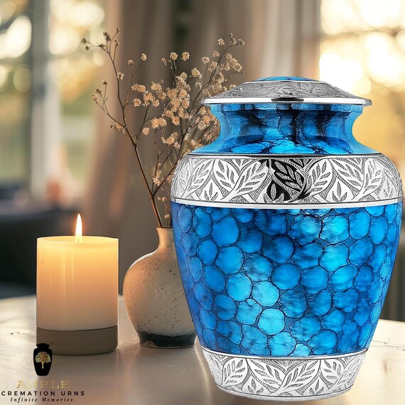 Meena Coated Aluminum Cremation Urn – Elegant Memorial Keepsake