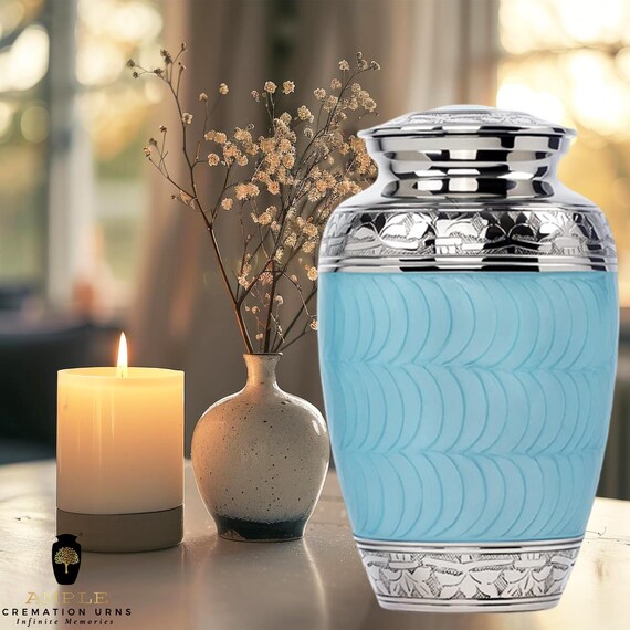 Coated Aluminum Cremation Urn for Ashes – Ample Meena Memorial Urn