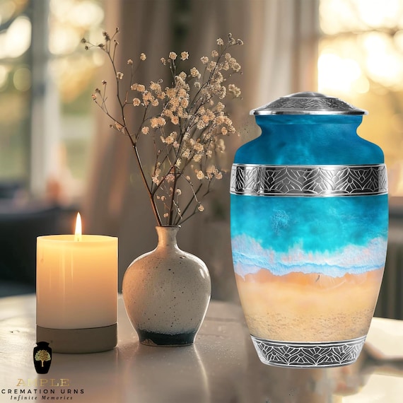 Ample Cremation Urns Aluminium Cremation Vessel with Elegant Handcrafted Design for Honoring Loved Ones’ Final Resting Place