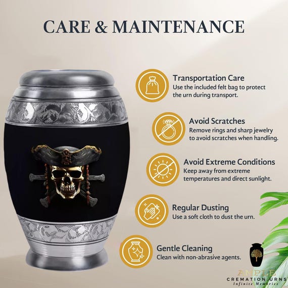 Ample Cremation Urns Aluminium Cremation Vessel with Elegant Handcrafted Design for Honoring Loved Ones’ Final Resting Place