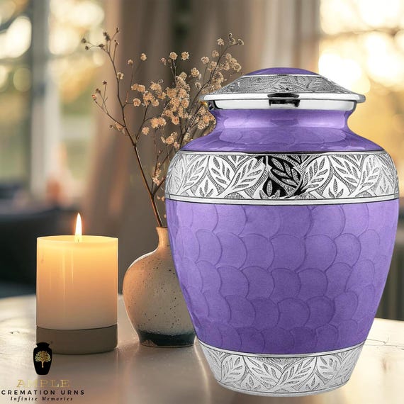 Elegant Aluminum Cremation Urn – Large & Keepsake Sizes, Meena Coating