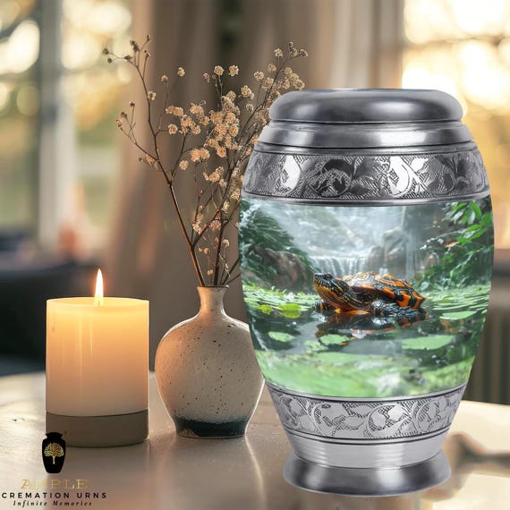 Ample Meena Coated Aluminium Cremation Urn for Ashes – Memorial Funeral Urn for Adult Ashes, Tribute & Memorial Use