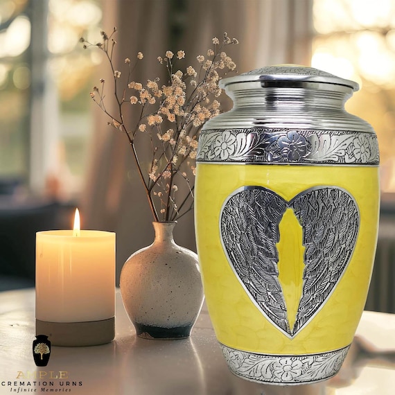 Elegant Meena Coated Cremation Urn: Memorial Keepsake (6.5x6.5x10.5 Inches)