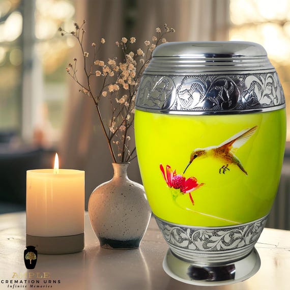Elegant Aluminum Cremation Urn with Meena Coating – Large & Keepsake Sizes