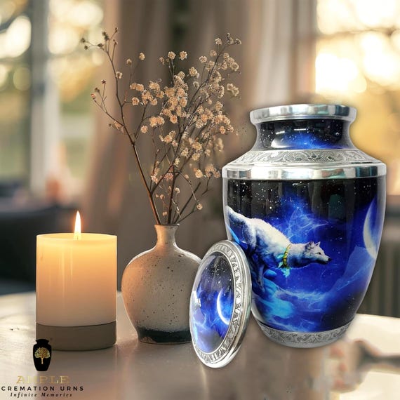 Meena Coated Cremation Urn: Handcrafted Aluminum Memorial Vessel