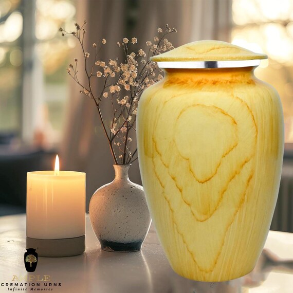 Handcrafted Meena-Coated Cremation Urn – Elegant Aluminum Memorial, Large/Keepsake Sizes