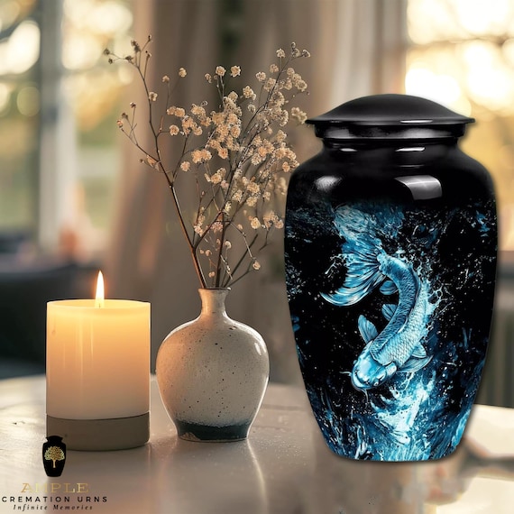 Meena Coated Cremation Urn with Handcrafted Design