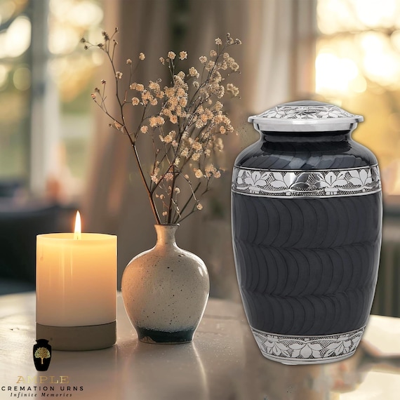 Ample Cremation Urns Aluminium Cremation Vessel with Elegant Handcrafted Design for Honoring Loved Ones’ Final Resting Place
