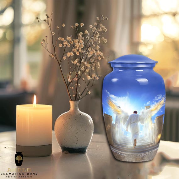 Ample Cremation Urns Aluminium Cremation Vessel with Elegant Handcrafted Design for Honoring Loved Ones’ Final Resting Place