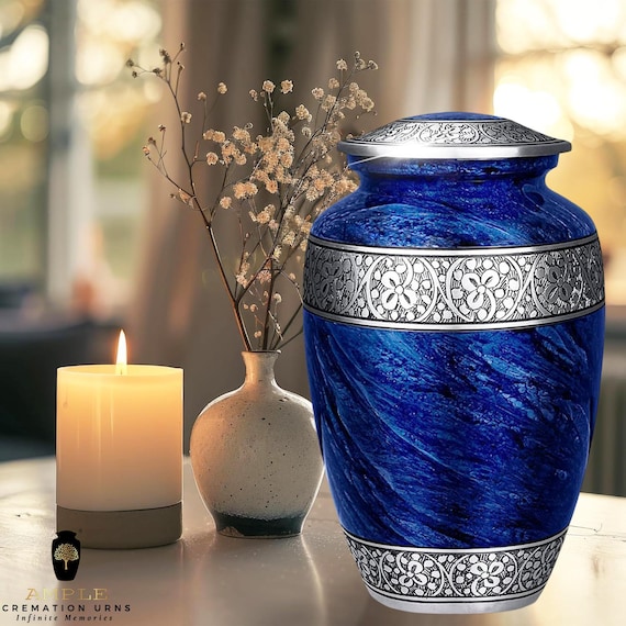 Engravable Aluminum Cremation Urn: Adult Memorial Urn (10.5"x6.5")