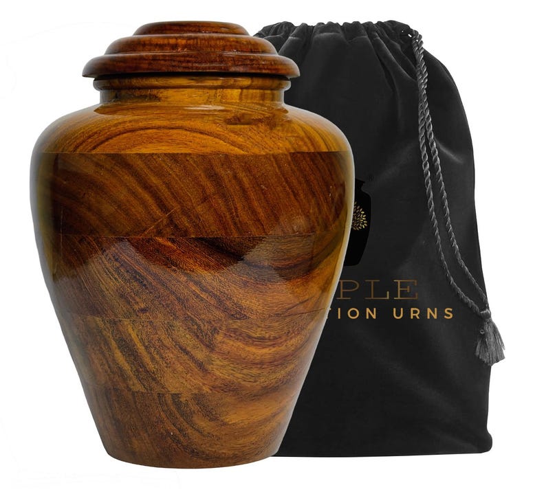 Ample Cremation Urns® Solid Wood Cremation Urn for Human or Pet Ashes ...