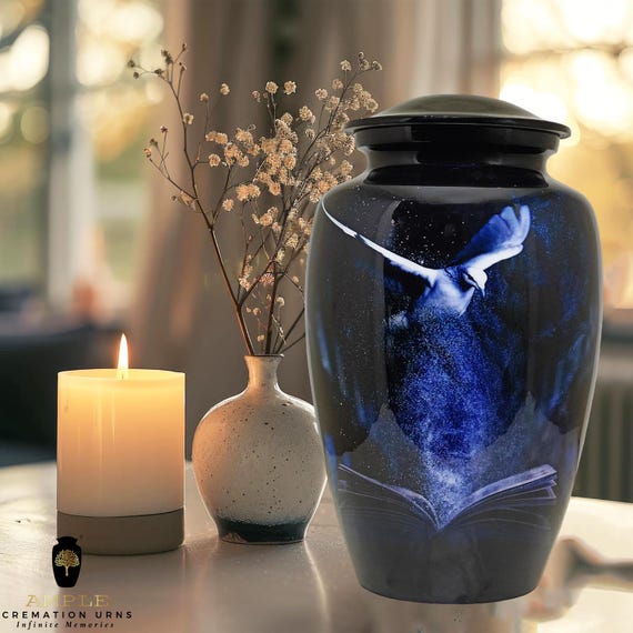 Handcrafted Meena Coated Aluminum Cremation Urn – Large & Keepsake Sizes