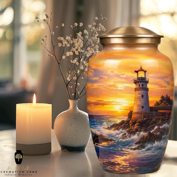 Golden Sunflower Meadow Memorial Cremation Vessel with Elegant Handcrafted Design for Honoring Loved Ones’ Final Resting Place