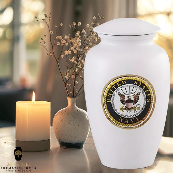 Meena Coated Aluminum Cremation Urn with Handcrafted Design