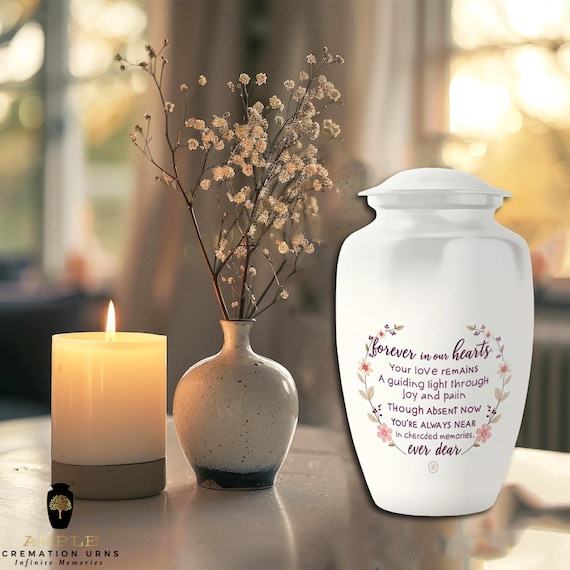 Ample Cremation Urns Aluminium Cremation Vessel with Elegant Handcrafted Design for Honoring Loved Ones’ Final Resting Place