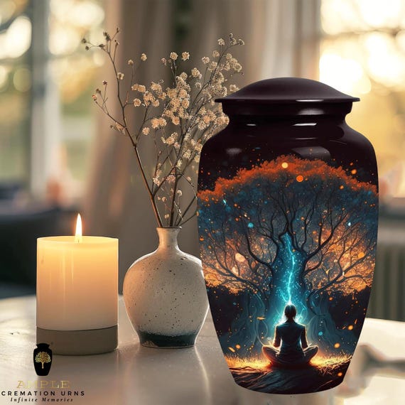 Meena Coated Aluminum Cremation Urn - Large & Keepsake Sizes