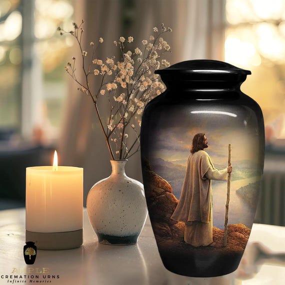 Handcrafted Aluminum Cremation Urn – Tranquil Memories, Meena Coating