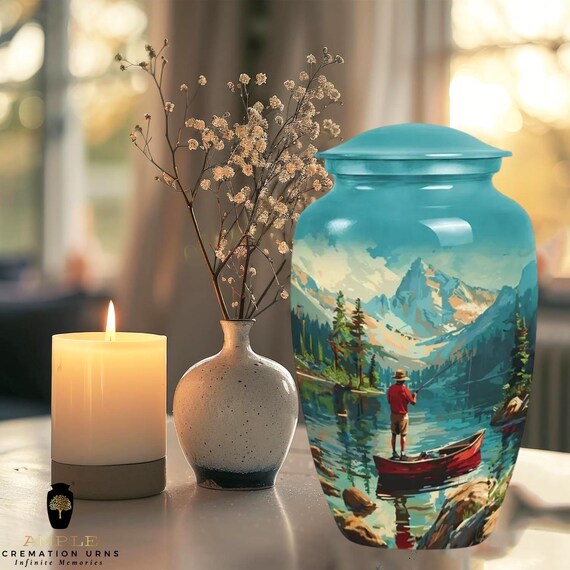 Handcrafted Aluminum Cremation Urn – Meena Coating, Large Keepsake (220/3 Cu In)