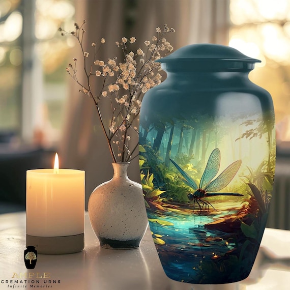 Handcrafted Aluminum Cremation Urn – Elegant Meena Coating, Leak-Proof Design