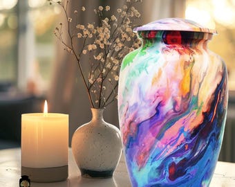 Urna per cremazione a forma di nuvola multicolore - Omaggio commemorativo Heavenly Sky, urna per la celebrazione della vita, urna per cordoglio e lutto