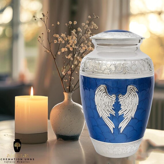 Meena-Coated Aluminum Cremation Urn: Handcrafted Eternal Elegance