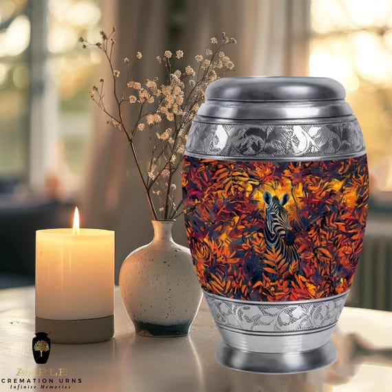 Ample Cremation Urns Aluminium Cremation Vessel with Elegant Handcrafted Design for Honoring Loved Ones’ Final Resting Place