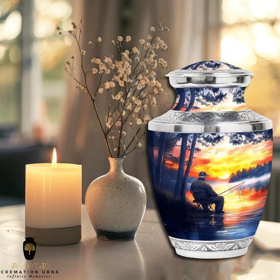 Meena Coated Cremation Urn: Handcrafted Aluminum Memorial Vessel