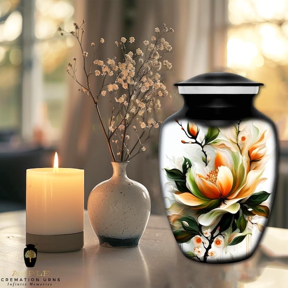 Ample Cremation Urns Aluminium Cremation Vessel with Elegant Handcrafted Design for Honoring Loved Ones’ Final Resting Place