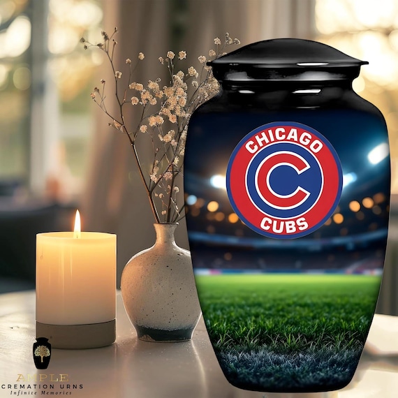 Meena Coated Cremation Urn, Handcrafted Aluminum Memorial Vessel