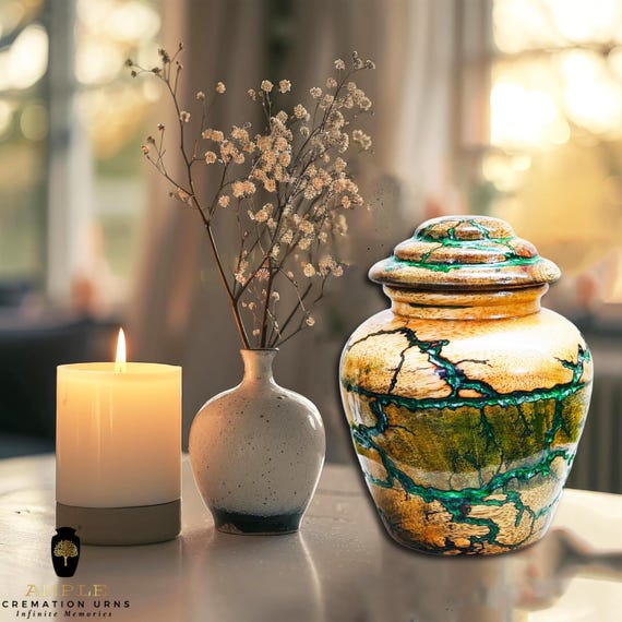 Ample Cremation Urns Aluminium Cremation Vessel with Elegant Handcrafted Design for Honoring Loved Ones’ Final Resting Place