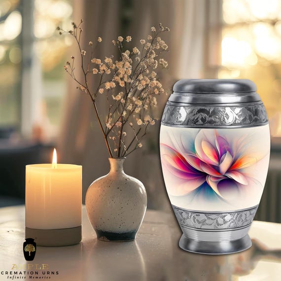 Ample Cremation Urns Aluminium Cremation Vessel with Elegant Handcrafted Design for Honoring Loved Ones’ Final Resting Place