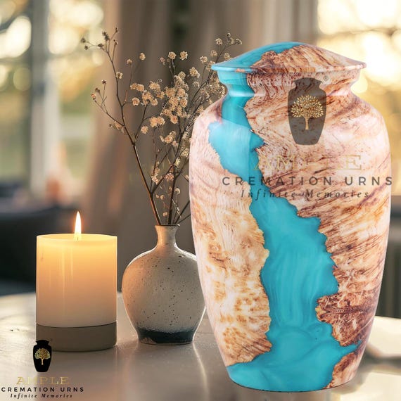 Meena-Coated Aluminum Cremation Urn – Elegant Memorial, Large & Keepsake Sizes