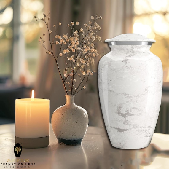 Meena Coated Cremation Urn: Handcrafted Aluminum Memorial Vessel