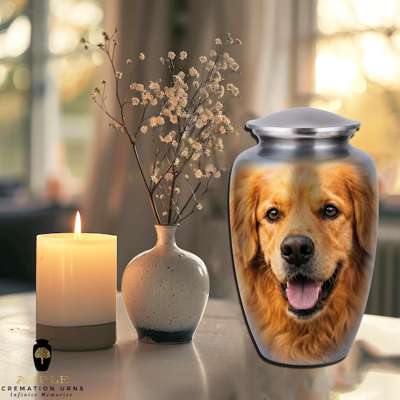 Golden Retriever Cremation Urn for Human Ashes - Realistic Golden Dog Memorial - Large Funeral Urn & Keepsake - Heartfelt Pet Lover Tribute