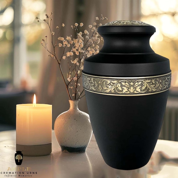 Meena Coated Aluminum Cremation Urn: Ample Infinite Memories