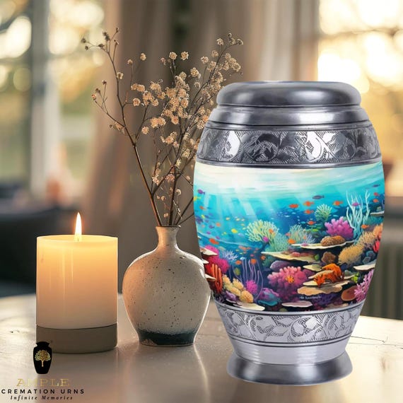 Handcrafted Aluminum Cremation Urn – Meena Coating, Leak-Proof, Keepsake & Large