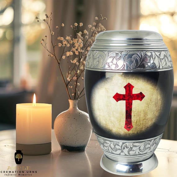 Handcrafted Meena-Coated Aluminum Cremation Urn – Large & Keepsake, Engravable