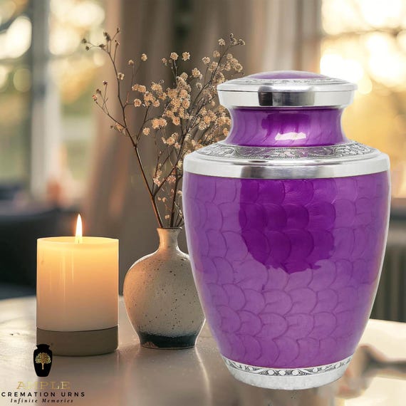 Engravable Cremation Urn | Meena Coated Aluminum, Leakproof, Keepsake or Large
