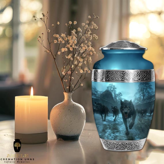 Meena Coated Cremation Urn: Handcrafted Aluminum Memorial Vessel