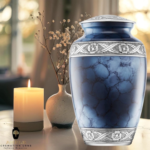 Engravable Aluminum Cremation Urn | Adult Memorial Keepsake (10.5"x6.5")